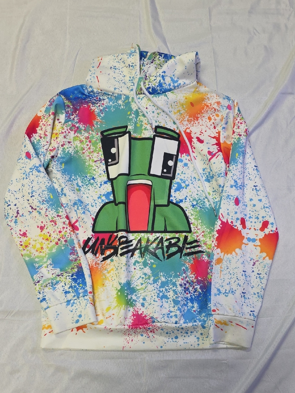 Unbreakable Kids' Color Splash Hoodie - White Multicolor
